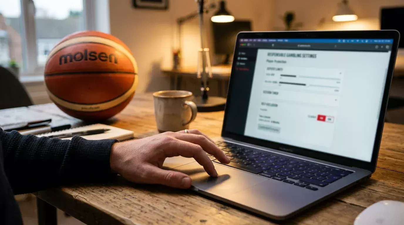 Responsible gambling toolkit with deposit limit controls and self-exclusion options for basketball betting